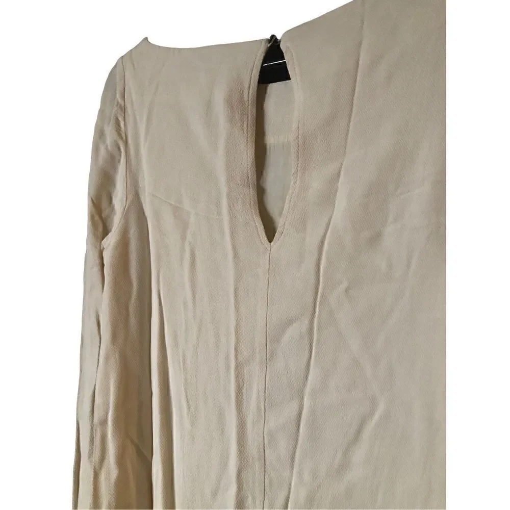 Free People Dress Womens XS Cape Slit Sleeve Off White Minimalist Boatneck